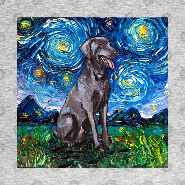 Weimaraner Night by sagittariusgallery